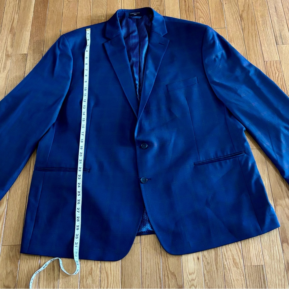 Shaquille O’Neal Men’s  Blue Plaid Blazer size XLG 52L
